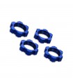 TRX7758 Wheel nuts, splined, 17mm, serrated (blue-anodized) (4)