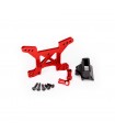 SUPPORT D'AMORTISSEURS AVANT ALUMINIUM ROUGE RUSTLER 4X4 VXL - TRAXXAS TRX6739R