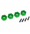 TRX8269G HEXAGONE DE ROUE ALU VERT  12MM (X4)